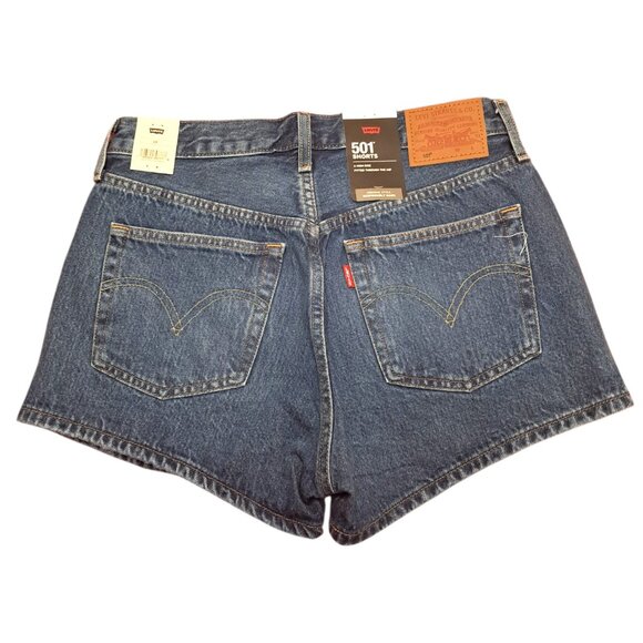 NWT Levi's 501Original Fit High Rise Women's Shorts - Dark Wash - Multiple Sizes - Picture 4 of 10